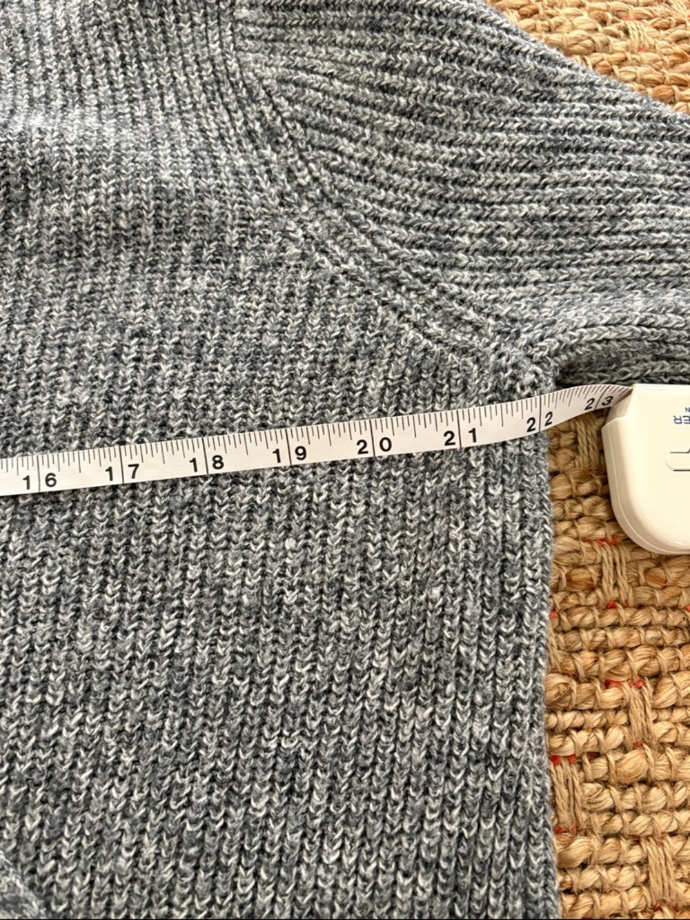 Abercrombie & Fitch Gray Ribbed Wrap Sweater XL - Picture 6 of 6
